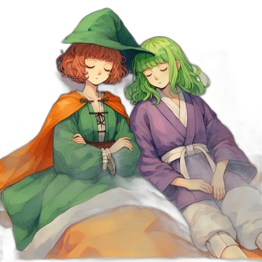 hat, staff, watercolor, concept art transparent PNG cut-out