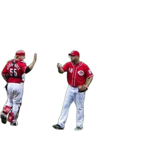 two, baseball, players, red transparent PNG cut-out