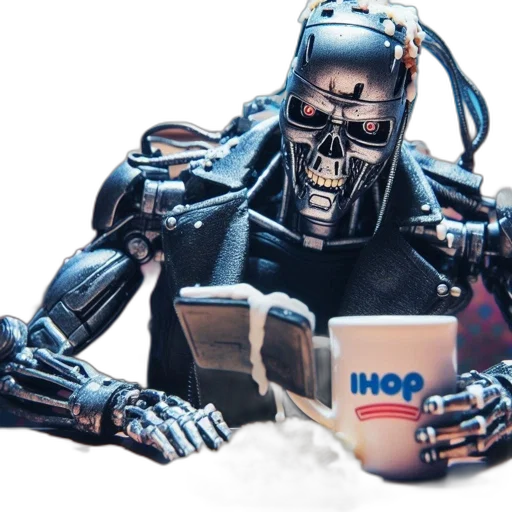 robot, concept art, 3d render, cyberpunk transparent PNG cut-out