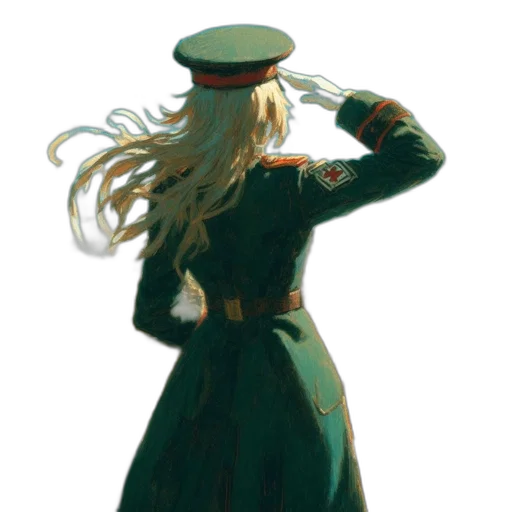 dress, hat, staff, crown transparent PNG cut-out