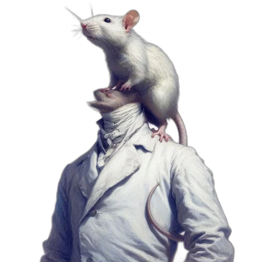 jacket, animal, staff, hat transparent PNG cut-out