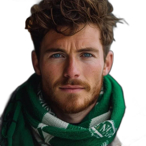 face, jacket, staff, hair transparent PNG cut-out