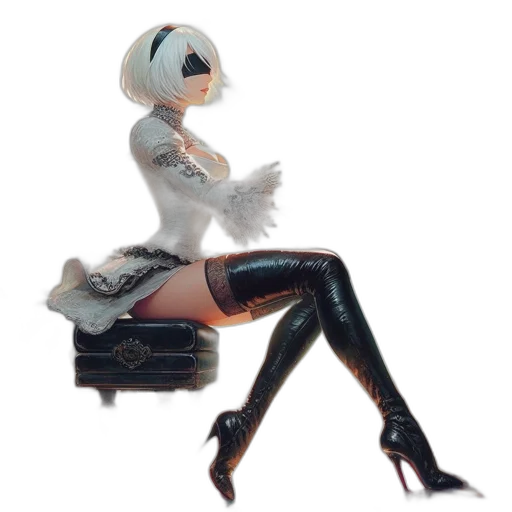 robot, dress, mask, weapon transparent PNG cut-out