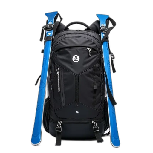 black, blue, backpack, white transparent PNG cut-out