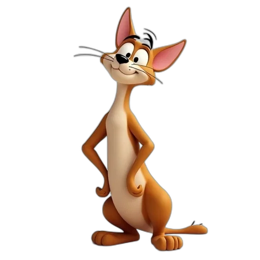 animal, staff, 3d render, cartoon transparent PNG cut-out