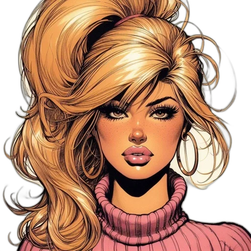 hair, face, comic book art, cartoon transparent PNG cut-out