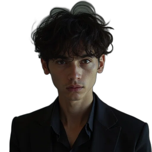jacket, face, hair, hat transparent PNG cut-out