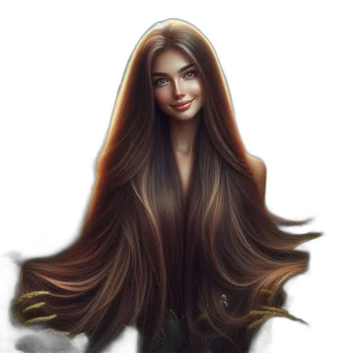 hair, dress, face, staff transparent PNG cut-out