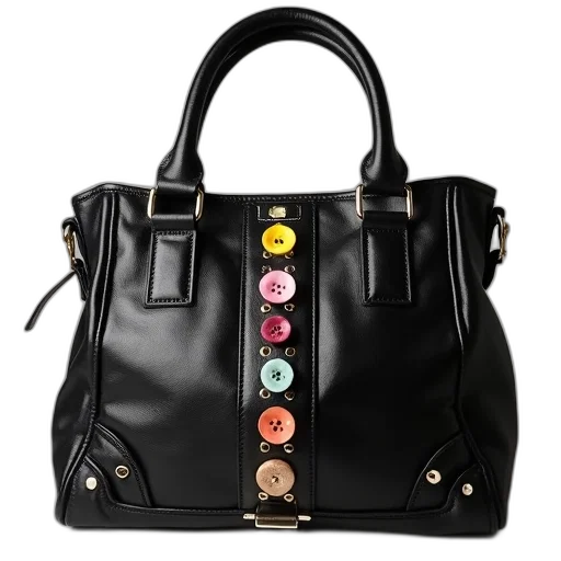 dark, black, leather, handbag transparent PNG cut-out