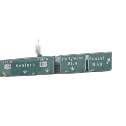 3d render, highway, signs, north transparent PNG cut-out