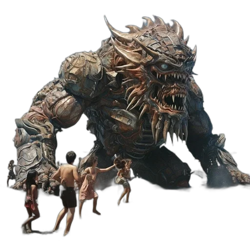 creature, animal, dragon, staff transparent PNG cut-out