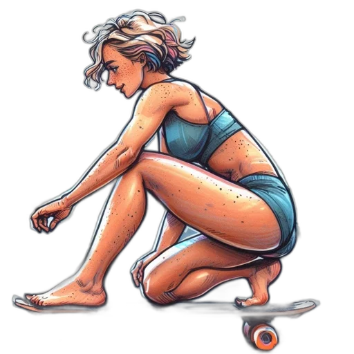 concept art, comic book art, cartoon, watercolor transparent PNG cut-out