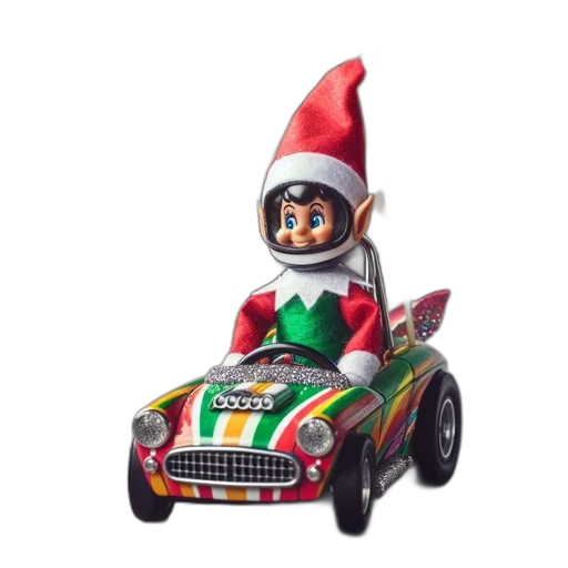 car, 3d render, elf, doll transparent PNG cut-out