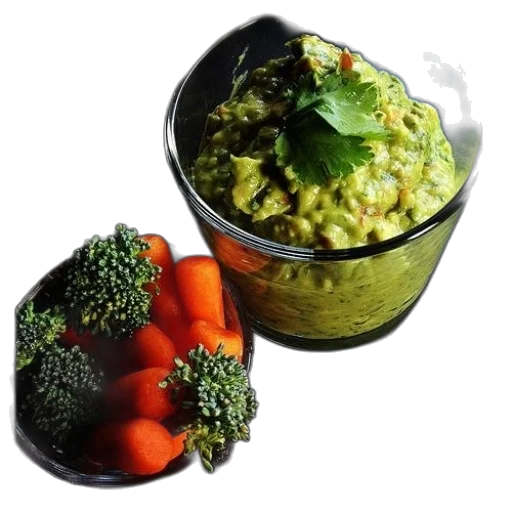 food, photorealistic, bowl, guacamole transparent PNG cut-out