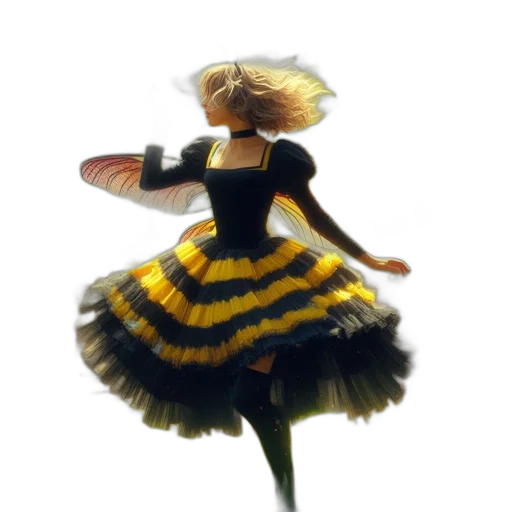 dress, flower, creature, hair transparent PNG cut-out