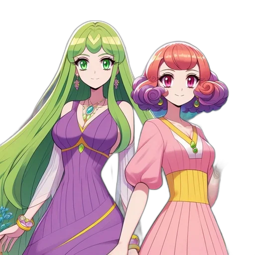 dress, staff, anime, pixel art transparent PNG cut-out