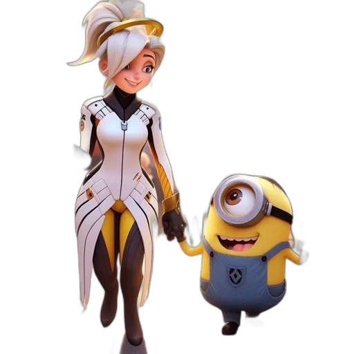 robot, staff, concept art, 3d render transparent PNG cut-out