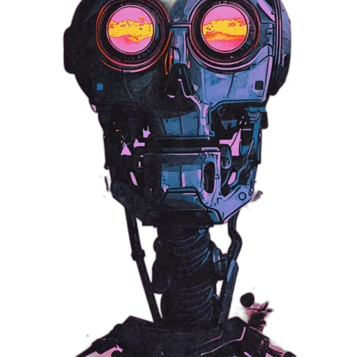 robot, mask, face, jacket transparent PNG cut-out