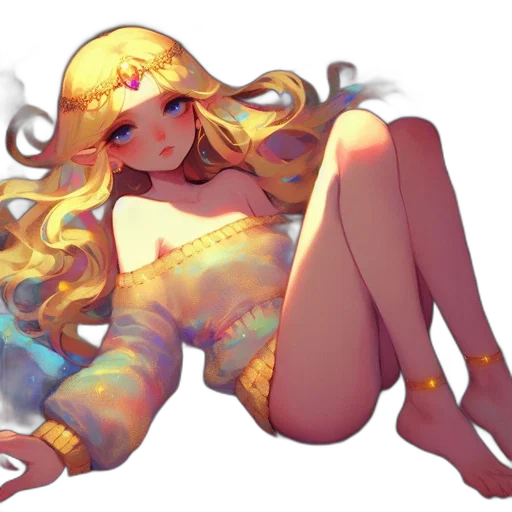 dress, creature, hair, pixel art transparent PNG cut-out