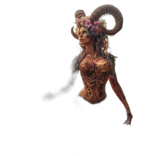 creature, hair, staff, dragon transparent PNG cut-out
