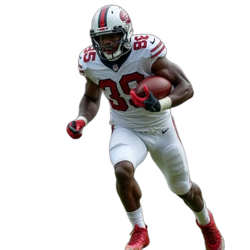 football, player, runs, yard transparent PNG cut-out