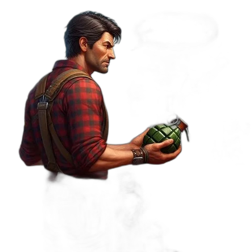 bottle, jacket, weapon, face transparent PNG cut-out