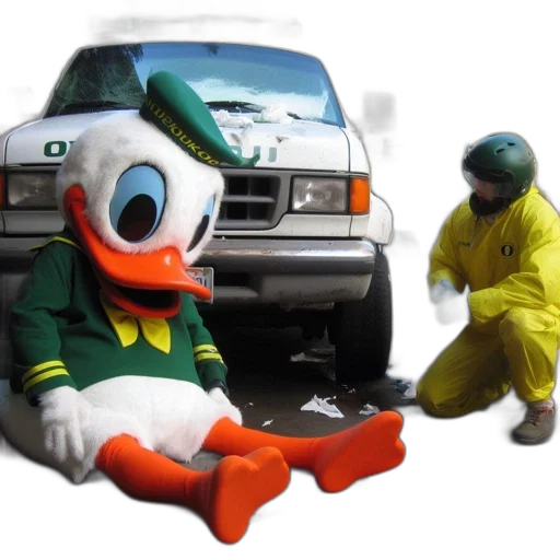 car, oversized, donald, duck transparent PNG cut-out