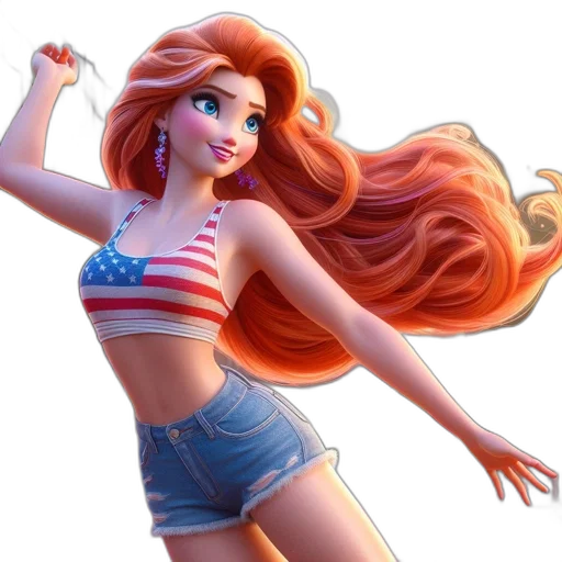 hair, cartoon, concept art, 3d render transparent PNG cut-out