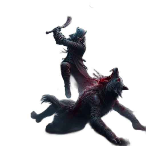 creature, animal, staff, weapon transparent PNG cut-out