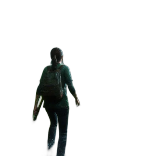 jacket, staff, creature, robot transparent PNG cut-out