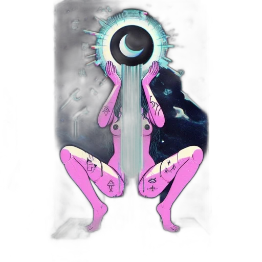 dress, staff, creature, robot transparent PNG cut-out