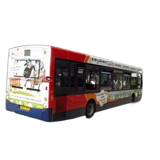 3d render, photorealistic, colorful, bus transparent PNG cut-out