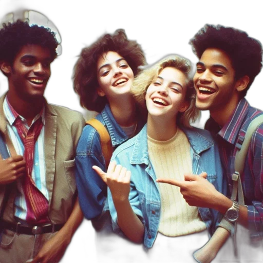 jacket, four, youths, late transparent PNG cut-out