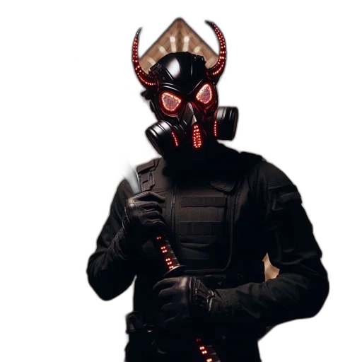 mask, jacket, staff, face transparent PNG cut-out
