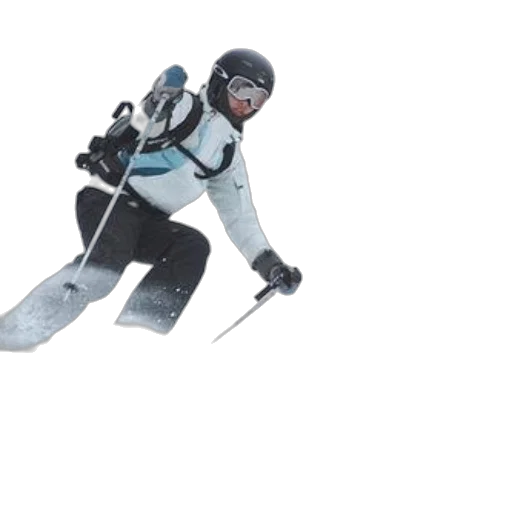 3d render, skier, action, wearing transparent PNG cut-out