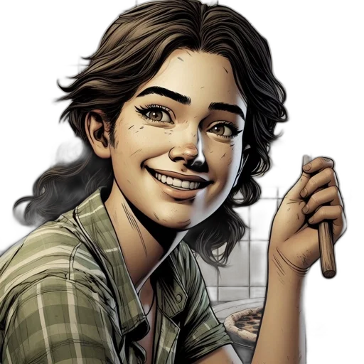 face, comic book art, cartoon, photorealistic transparent PNG cut-out