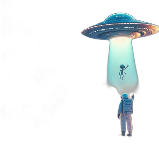 umbrella, hat, staff, robot transparent PNG cut-out