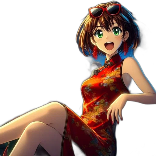 dress, flower, weapon, face transparent PNG cut-out