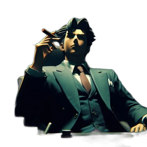 jacket, staff, face, weapon transparent PNG cut-out