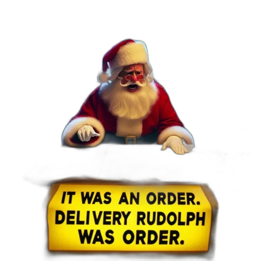 furniture, food, 3d render, santa transparent PNG cut-out