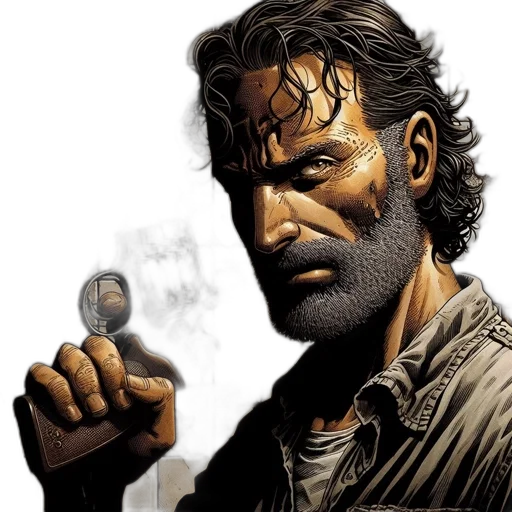 comic book art, concept art, photorealistic, cartoon transparent PNG cut-out