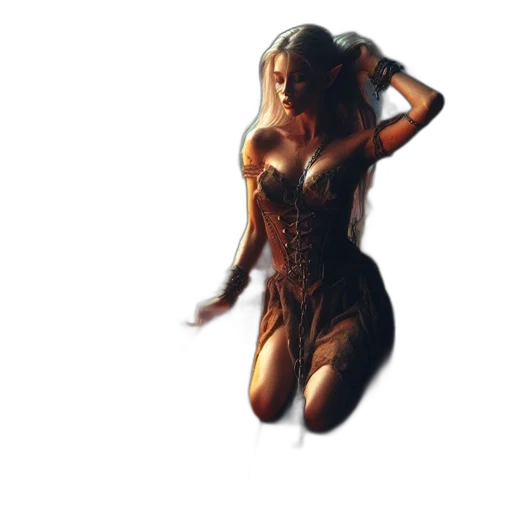 dress, creature, mask, hair transparent PNG cut-out