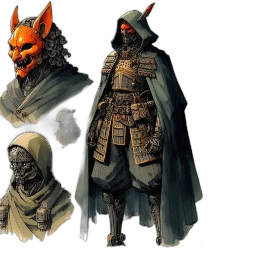 mask, concept art, fantasy art, comic book art transparent PNG cut-out