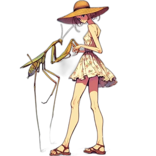 staff, hat, dress, weapon transparent PNG cut-out