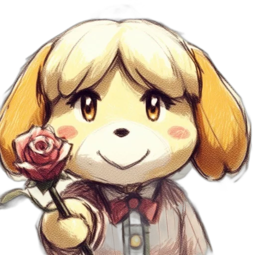 flower, staff, animal, pixel art transparent PNG cut-out