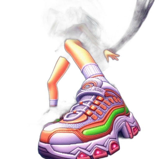 shoes, vaporwave, concept art, photorealistic transparent PNG cut-out