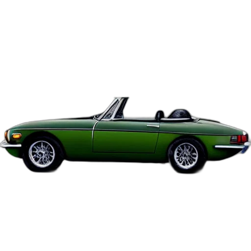 car, photorealistic, 3d render, green transparent PNG cut-out
