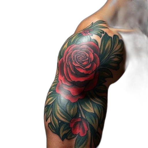 flower, photorealistic, red, body transparent PNG cut-out