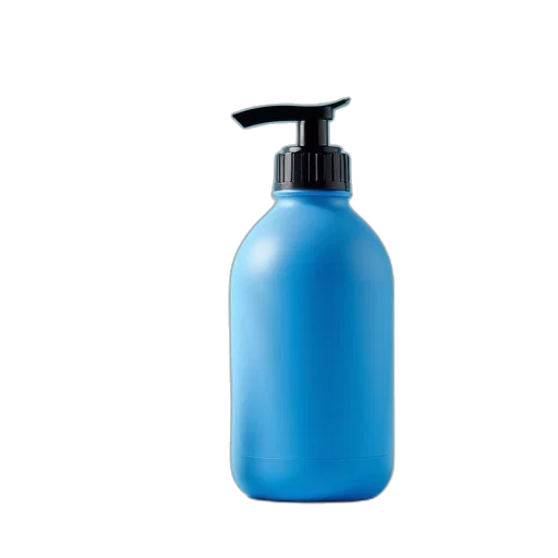 bottle, hair, photorealistic, blue transparent PNG cut-out