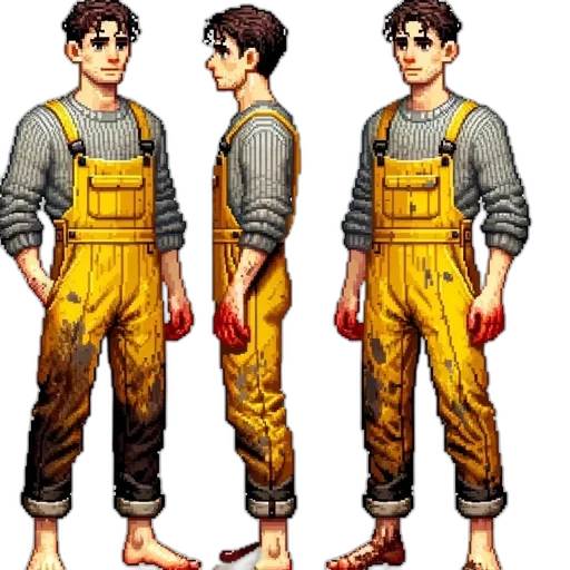staff, jacket, concept art, pixel art transparent PNG cut-out